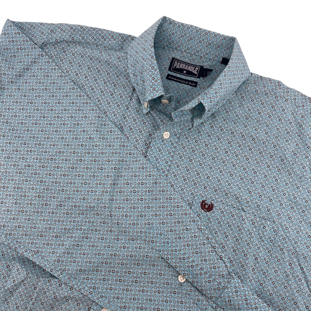 Panhandle Slim‎ Fit Button Down Shirt Long Sleeve Patterned XL